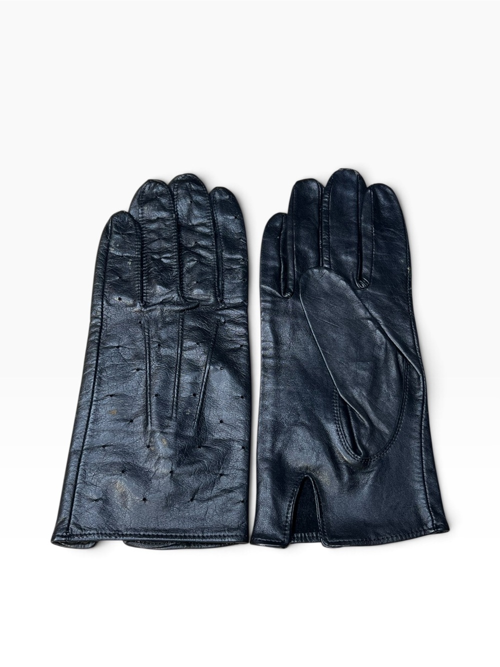 Women's Black Leather Driving Gloves